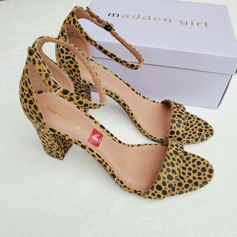Madden Girl Beella Heels Sandals Cheetah Size 9.5